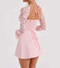 Sexy Y2K Corset Lace Dress - Long Sleeve, Backless Lace-Up