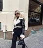 European And American Style Double-sided Loose Short Zipper Fur Integrated Jacket