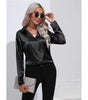 One-Button Satin Long Sleeve Shirt