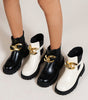 Fashion Chain Decoration Flat Bottom Casual Boots