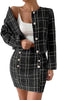 Women's Fashion Plaid Button Jacket