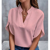 Summer Short-sleeved Chiffon Shirt New V-neck Shirt Women's Casual Versatile Clothing