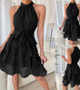 Women's Halterneck Dresses Sleeveless Ruffle Dress