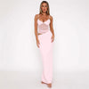 Summer New Fashion Sexy Patchwork Slit Mesh See-through Sling Dress