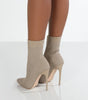 Women's High-heel Point-toe Knitted Stretch Boots