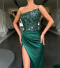 New Green Sequins Long Sleeveless Fashion One-piece Long Evening Dress