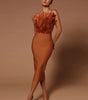 Tube Top Feather Stretch Slim Fit Bandage One-piece Dress
