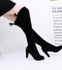 Schwarze kniehohe Stiefel für Frauen Schuhe High Heel Lange Stiefel