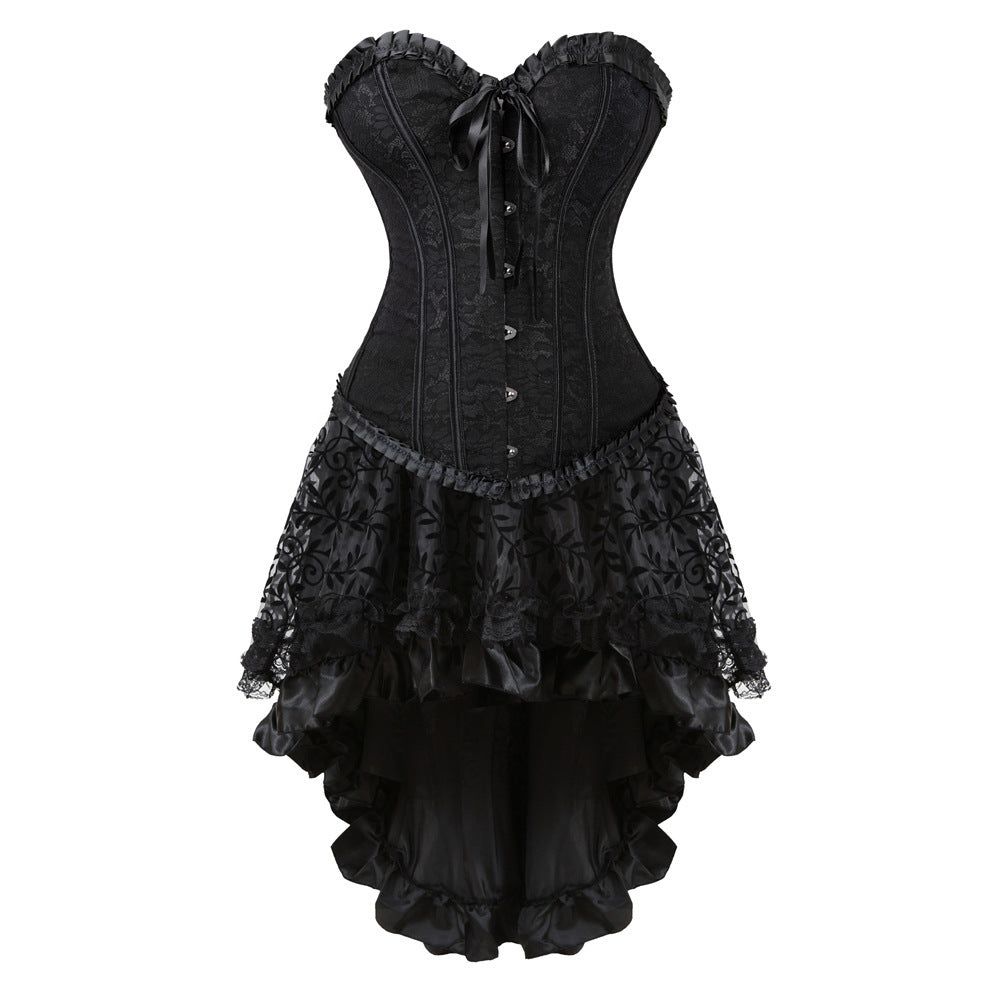 Classic Flounce Body Shaping Two-piece Suits Long Dress