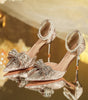 Rhinestone Bow Pointy Hollow Pearl Heels