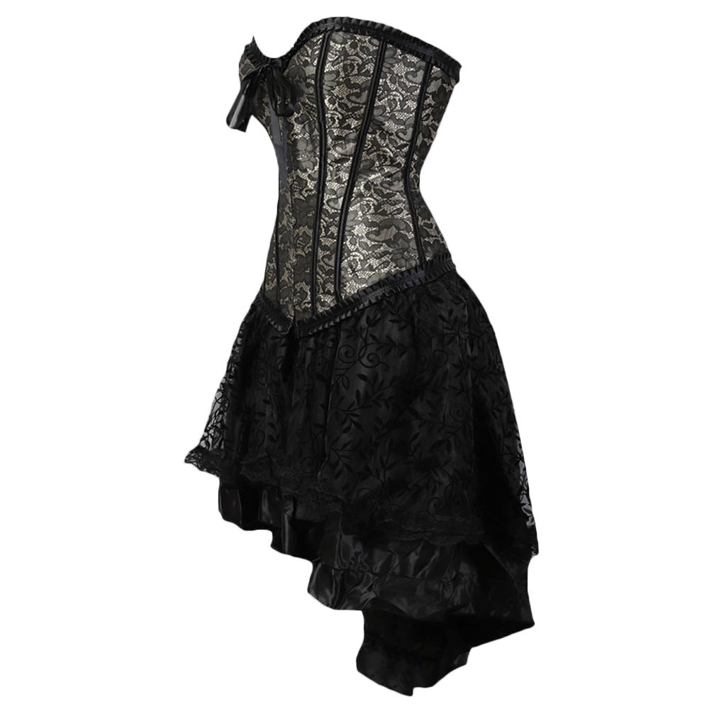 Classic Flounce Body Shaping Two-piece Suits Long Dress