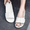 Solid Buckle Home Slippers Summer Non-slip Floor Bathroom Slipper Women Garden House Shoes