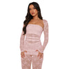 European And American Fashion Lace Tube Top Bootcut Pants Sexy Three-piece Suit