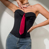 Y2K Faux-Tied Bandeau Vest for Women