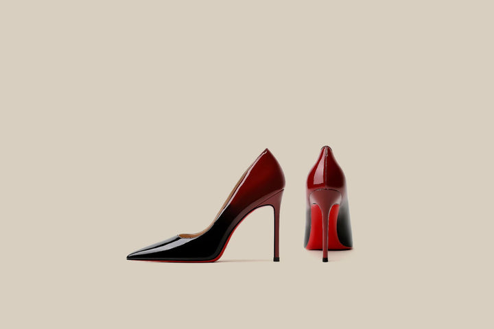 Noir Flame | Patent Gradient Pointed-Toe Stiletto Heels