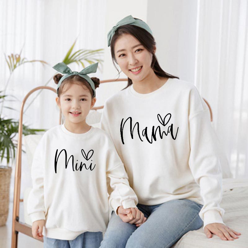 Mother & Daughter Letter Print Sweater