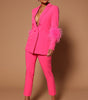 Women's Ostrich Fur Two-piece Lapel