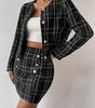 Women's Fashion Plaid Button Jacket