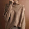 Women's Turtleneck Textured Rhombus Sweater