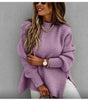Solid color drawstring side slit knit sweater