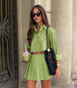 Elegant Blue Striped Women's Two-piece Set Fashion Long Sleeve