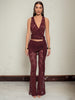 Women's Slim Fit V-neck Sling Vest Sheath Suit