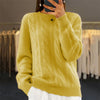 Fashion Retro Cable-knit Pullover Sweater Women