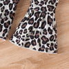 Parent-child Clothes Suit Clothes Girls' Sweater Top Leopard Print Bell-bottom Pants