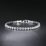 round single row full diamond gold tennis bracelet,