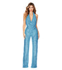 Summer Women's Sleeveless Halter Sequined Jumpsuit