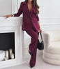 Women's Suit Lapel Leisure Commute Solid Color Two-piece Suit
