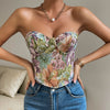 Y2K Floral Back-Tie Tube Top