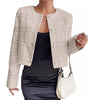 Women's Fashion Plaid Button Jacket