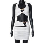 Women's Halter Love Hollow-out Dress Suit