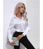 One-Button Satin Long Sleeve Shirt