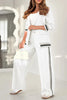 Women’s 2-Piece Suit Set – Blazer & High Waist Wide Leg Pants Office Outfit