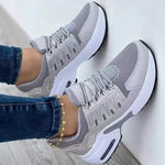 Schnürschuhe für Damen, Keilabsatz, Laufsportschuhe