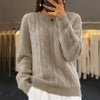 Fashion Retro Cable-knit Pullover Sweater Women