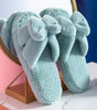 Bowknot Plush Slippers Plush Cotton Slippers