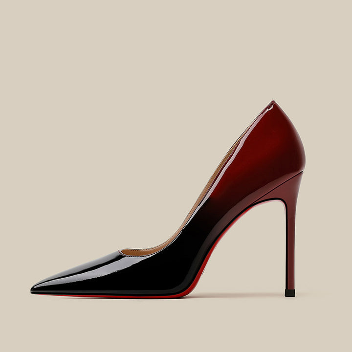 Noir Flame | Patent Gradient Pointed-Toe Stiletto Heels