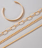 Exaggerated And Minimalist Gold Thick Chain Bracelet Set Of Four Pieces