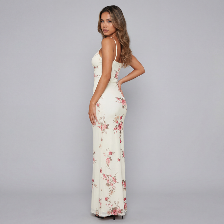 Melanie | Women’s Floral Print V-Neck Maxi Dress