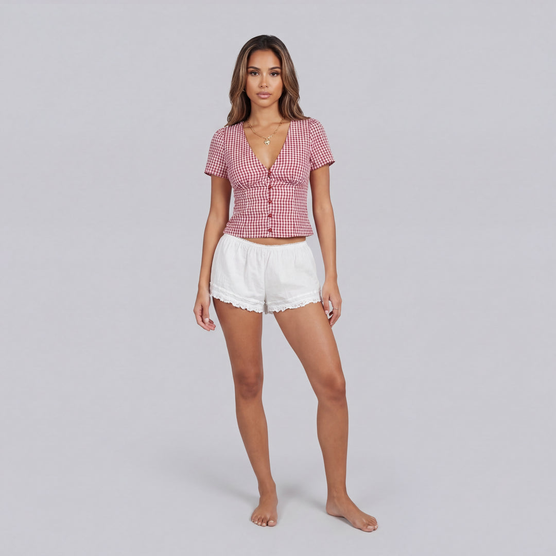 Valeria Gingham Crop Top
