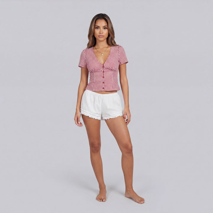 Valeria Gingham Crop Top