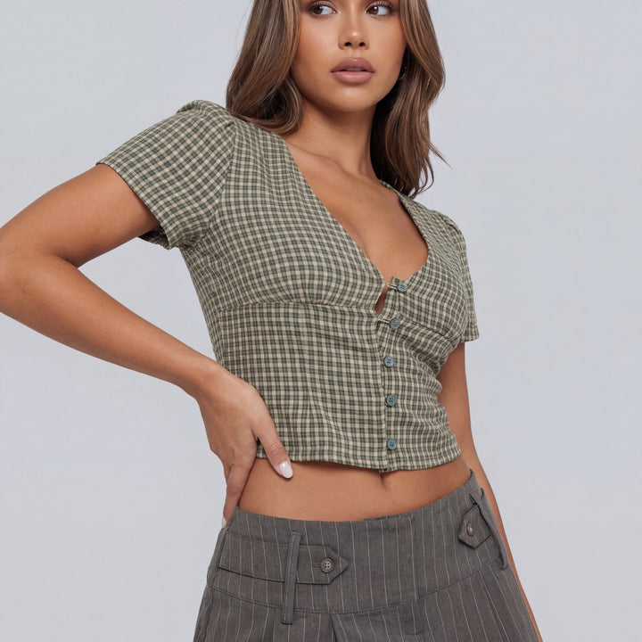 Valeria Check Blouse
