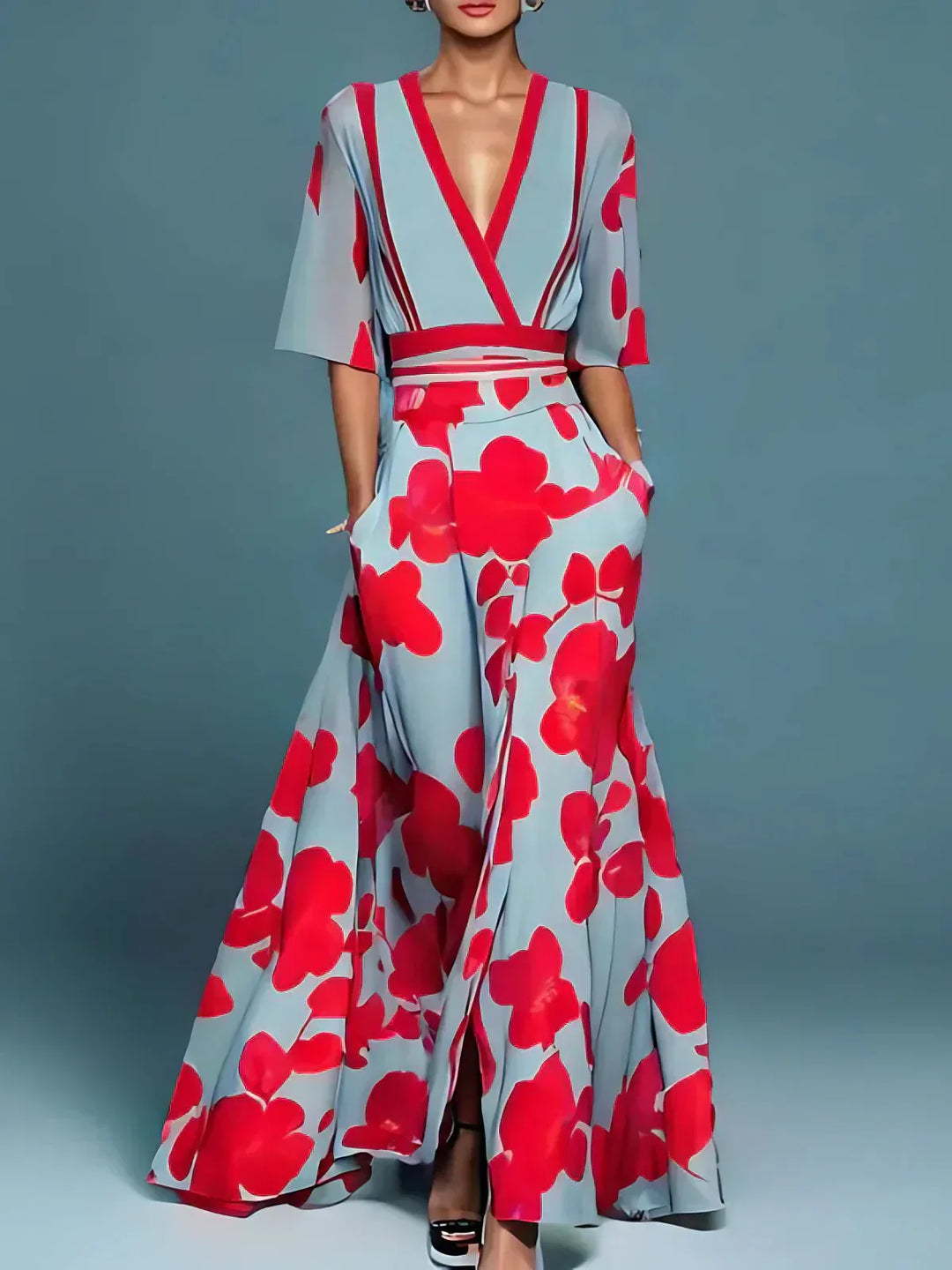 Elena | Women's Floral Print Maxi Dress with Flowing Silhouette